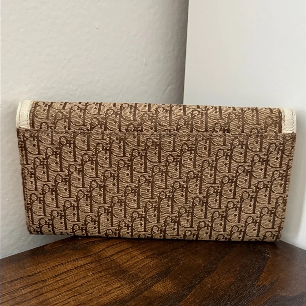 Dior Tan and Cream Monogram Wallet